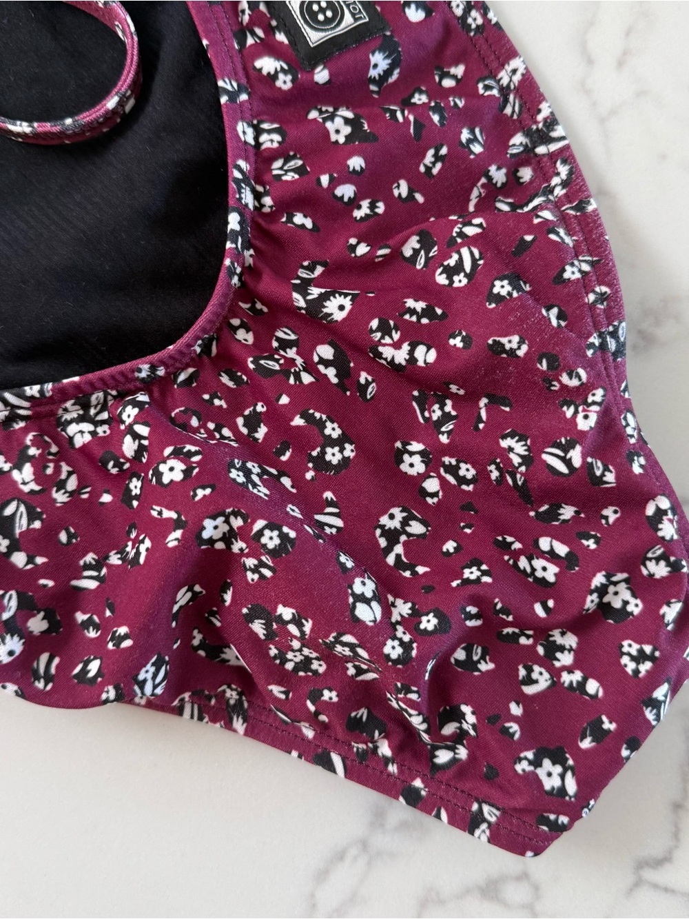 Jolyn Clothing Dayno Tie-Back One Piece Swimsuit - Burgundy Floral - Size - Picture 3 of 3